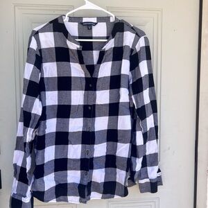 Calvin Klein Jeans Womens Monochrome Plaid Shirt size XL 100% cotton